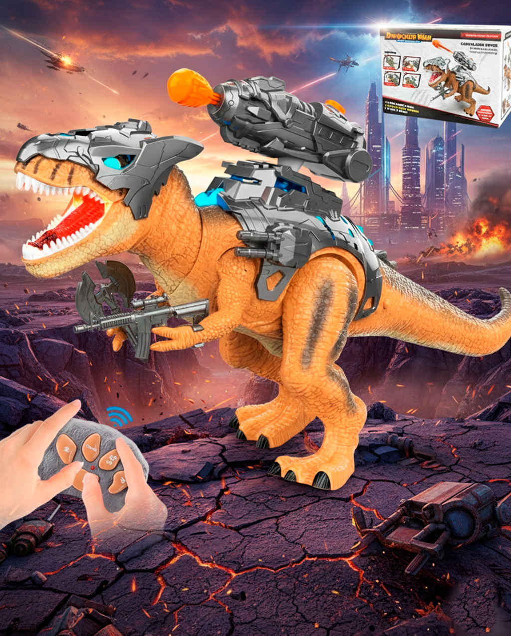 Dino Warrior RC – T-Rex de Batalla con Control Remoto