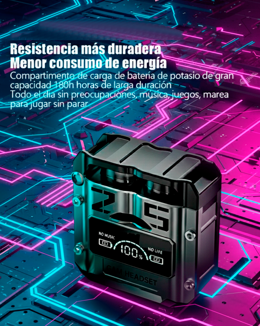 Audífonos Inalámbricos M25 con Pantalla LED y Cancelación de Ruido