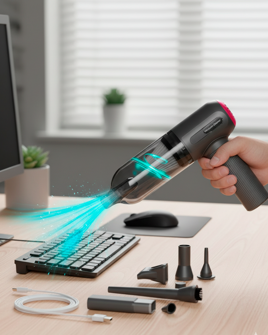 Mini aspiradora portátil inalámbrica recargable, aspiradora de mano inalámbrica y soplador