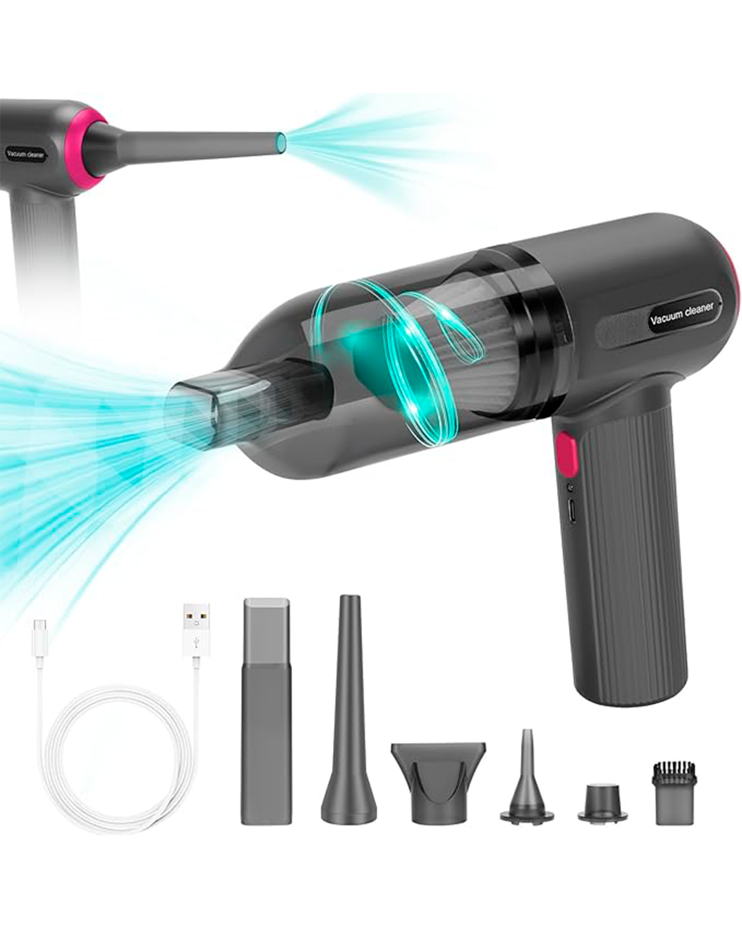 Mini aspiradora portátil inalámbrica recargable, aspiradora de mano inalámbrica y soplador