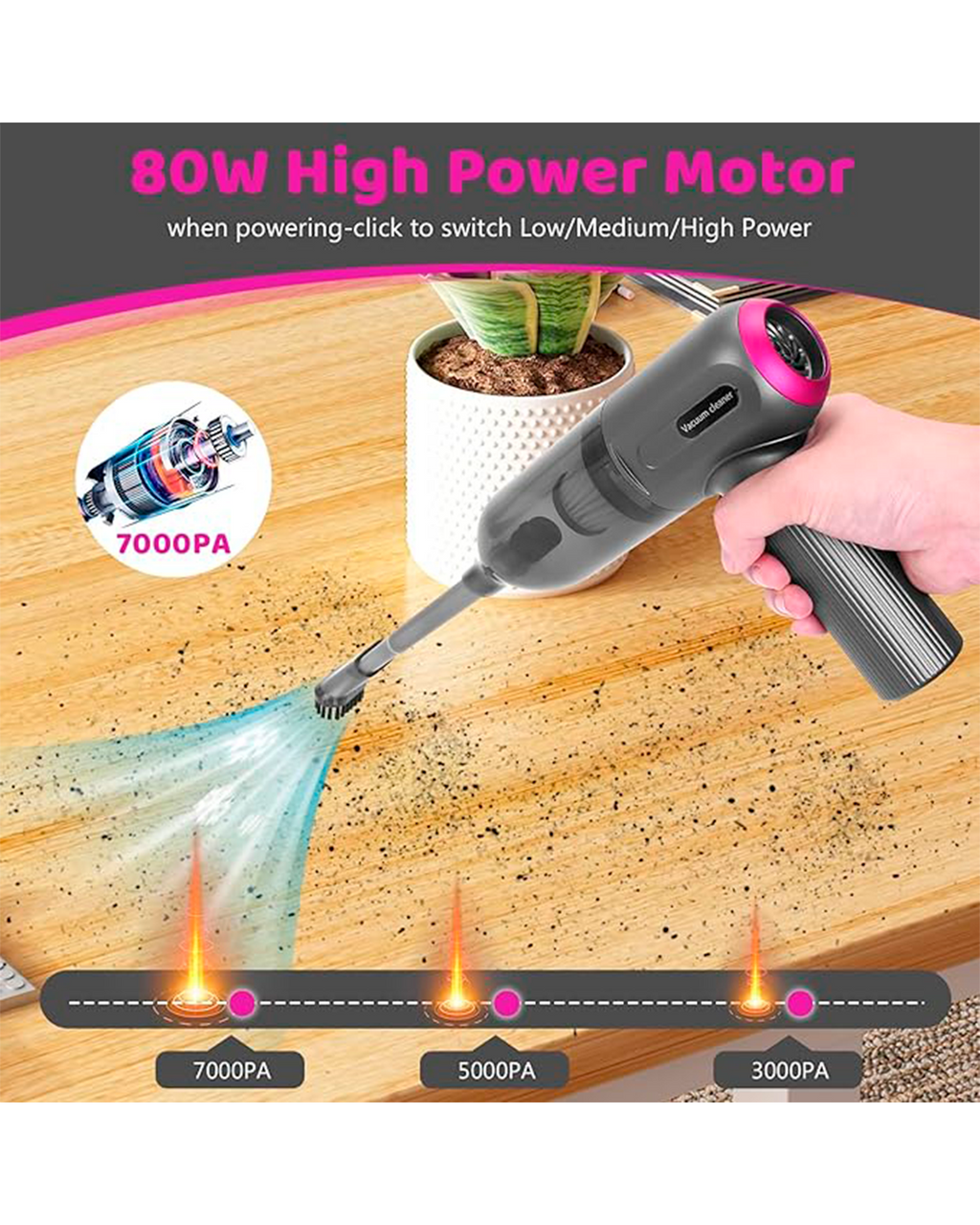 Mini aspiradora portátil inalámbrica recargable, aspiradora de mano inalámbrica y soplador
