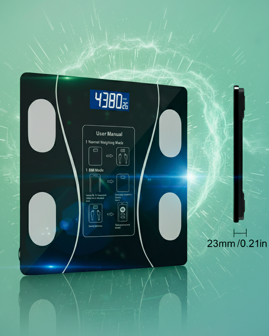 Báscula Inteligente Digital con Bluetooth – Medidor de Composición Corporal