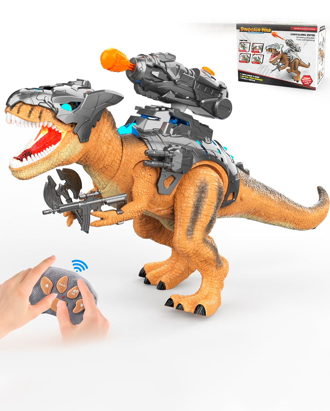 Dino Warrior RC – T-Rex de Batalla con Control Remoto