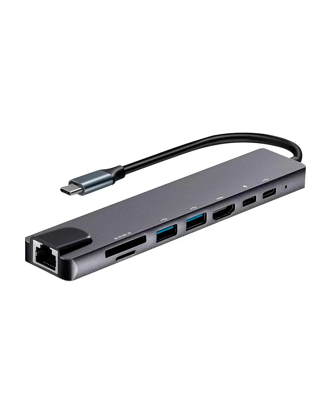 Adaptador Tipo C Con 8 Puertos / Tipo C Sd Micro Sd Usb Hdmi