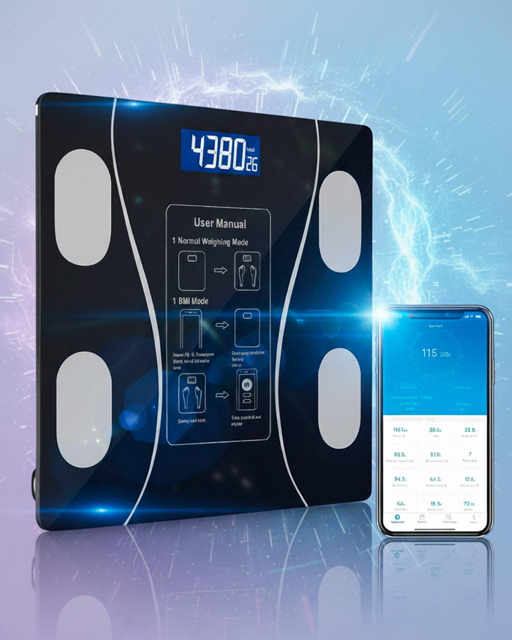 Báscula Inteligente Digital con Bluetooth – Medidor de Composición Corporal