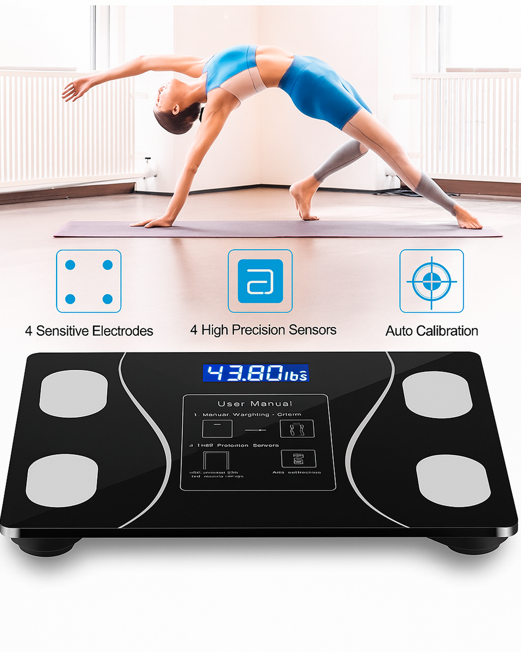 Báscula Inteligente Digital con Bluetooth – Medidor de Composición Corporal