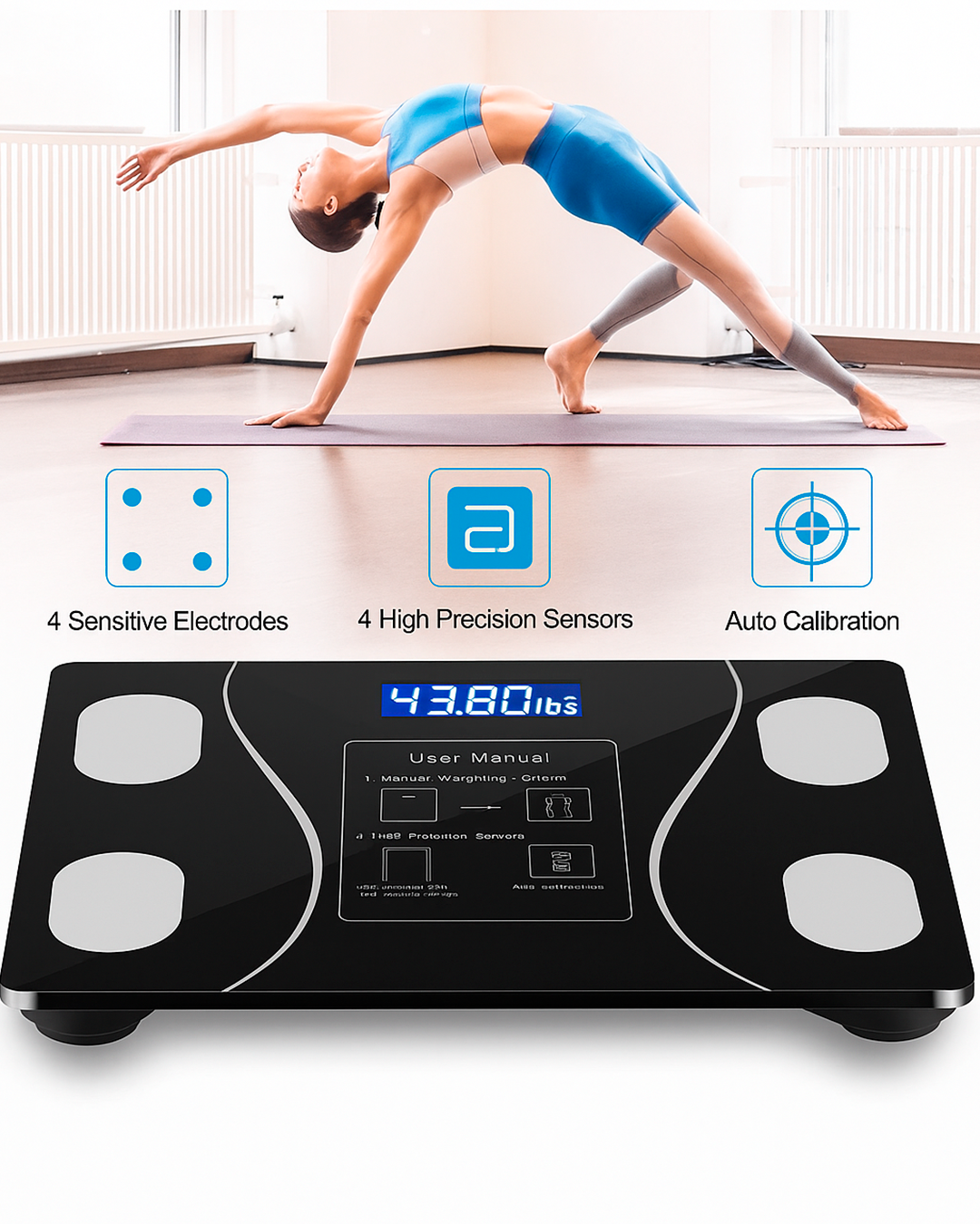 Báscula Inteligente Digital con Bluetooth – Medidor de Composición Corporal