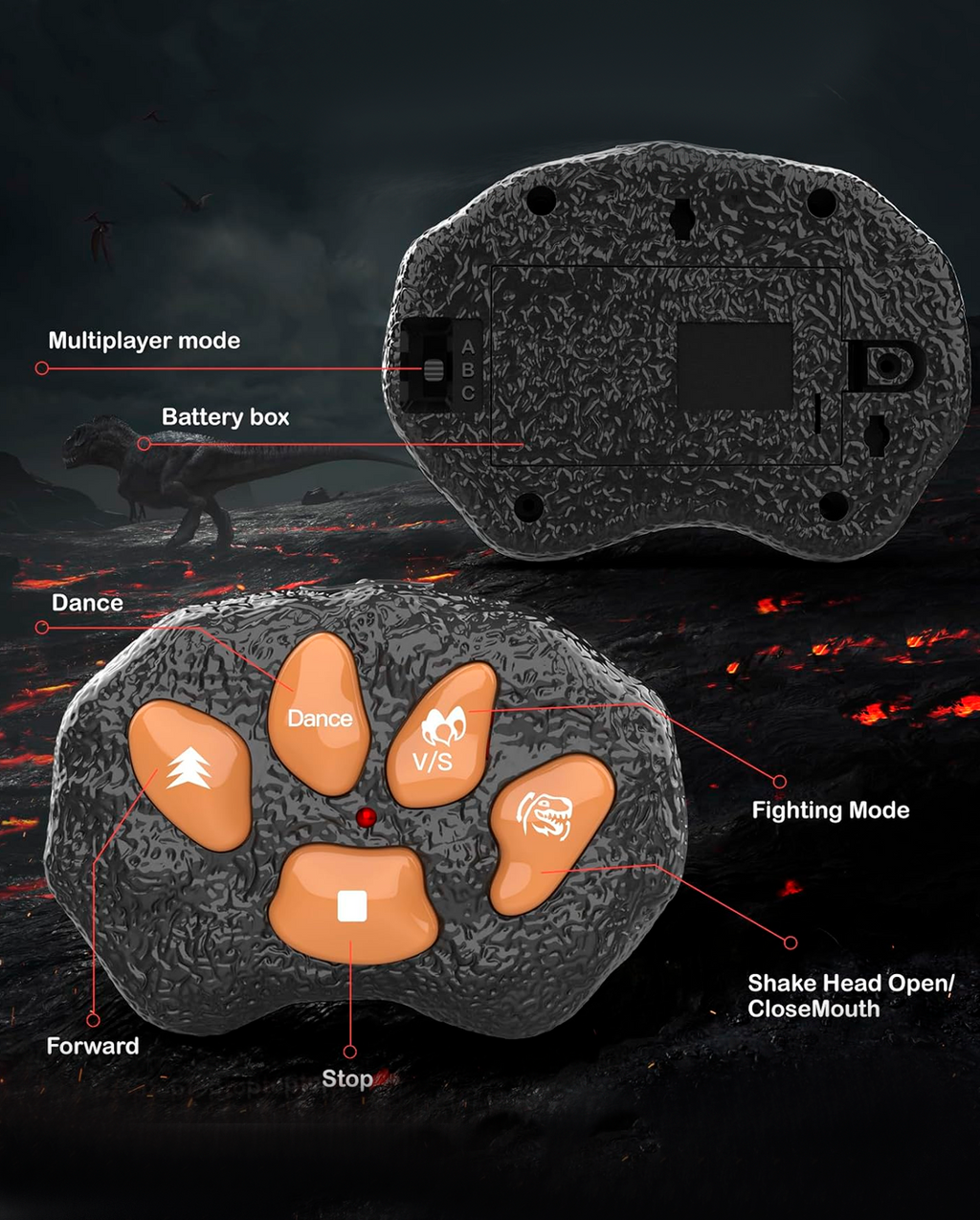 Dino Warrior RC – T-Rex de Batalla con Control Remoto