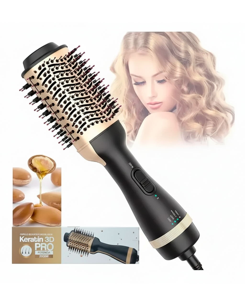 Plancha y Cepillo Alisador Remilngton K Therapy + Aceite de Argán – Shine Therapy 2 en 1