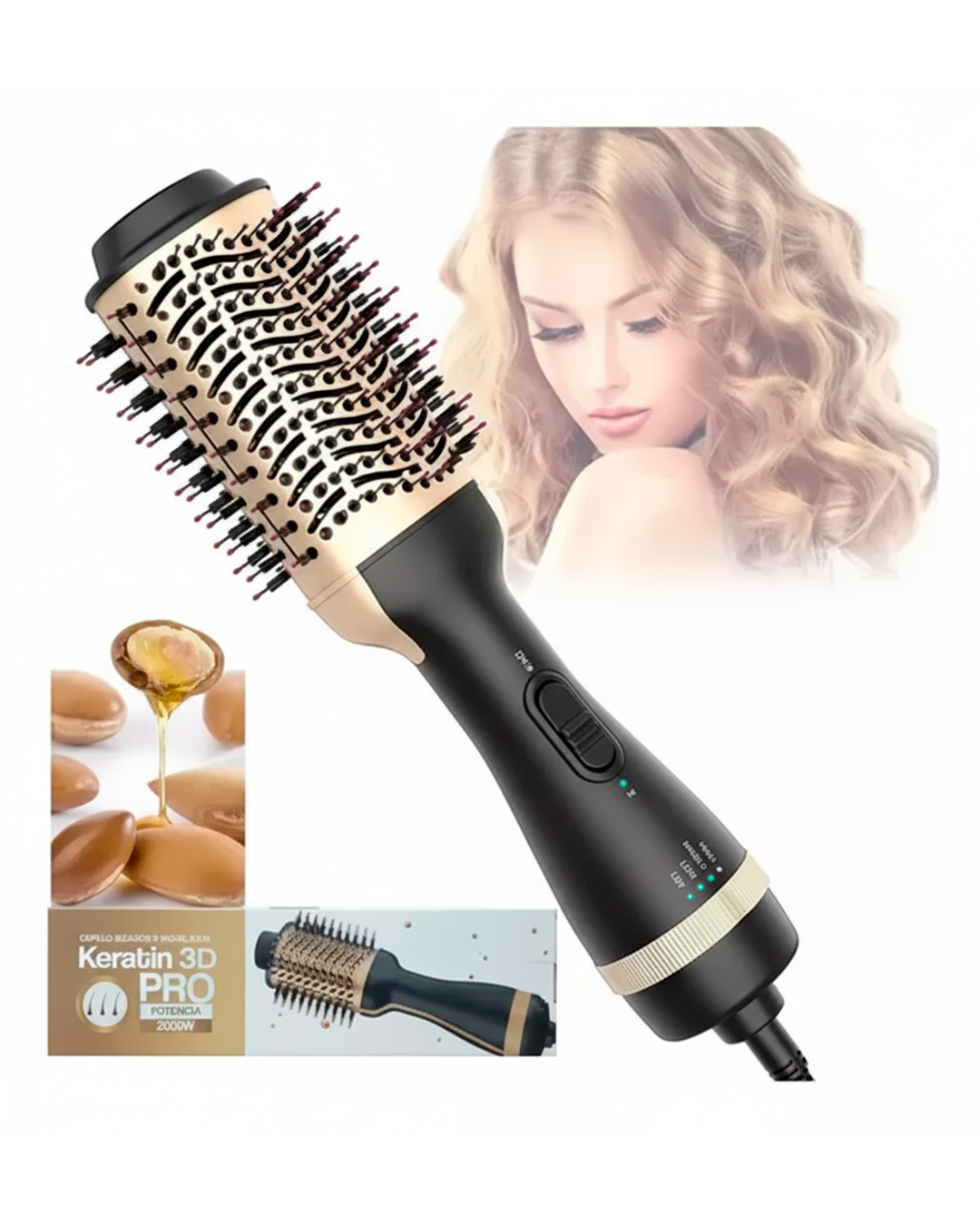 Plancha y Cepillo Alisador Remilngton K Therapy + Aceite de Argán – Shine Therapy 2 en 1