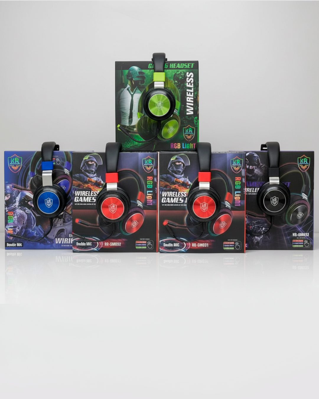 Diadema Gamer Inalámbrica con Doble Micrófono y Luces RGB – KR Series