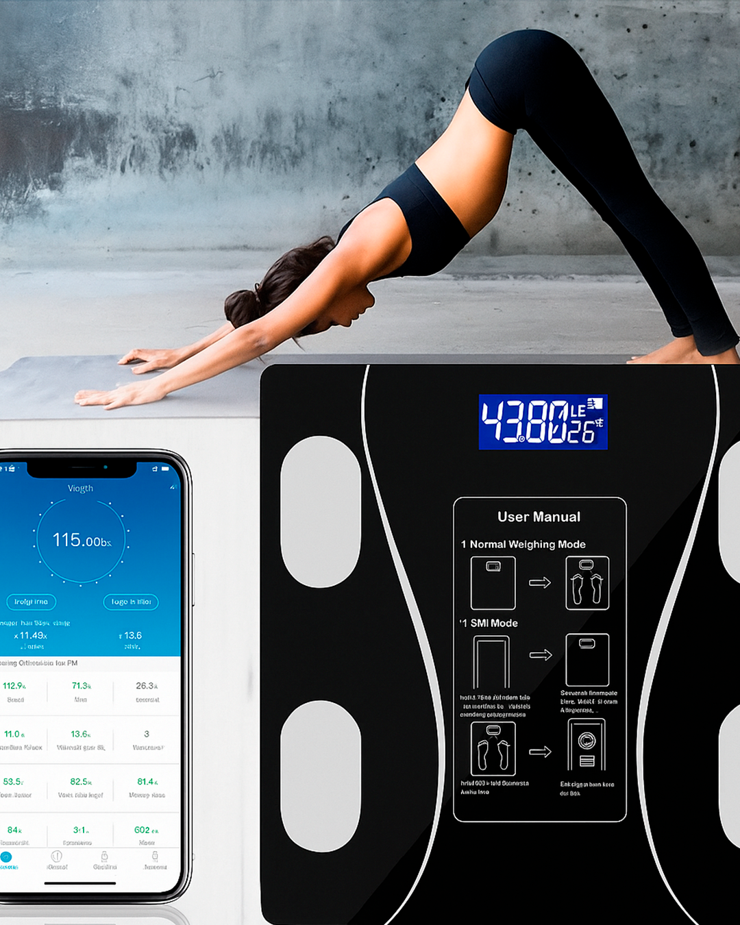 Báscula Inteligente Digital con Bluetooth – Medidor de Composición Corporal