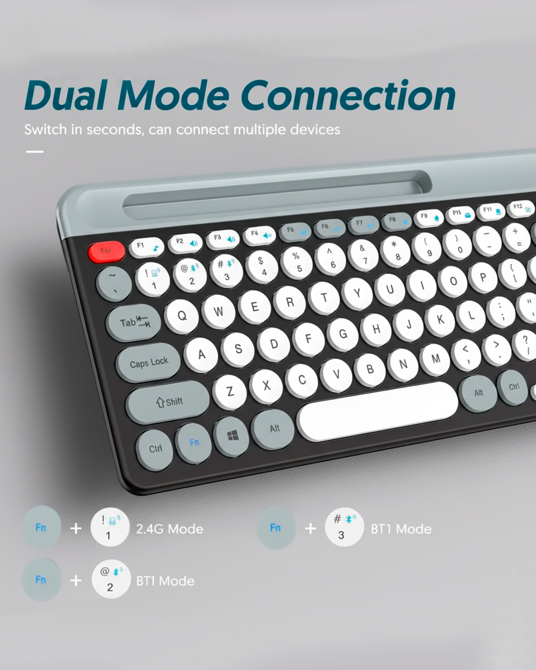 Teclado Inalámbrico WD-TL-001 con Mouse – Conexión Multi-Dispositivo