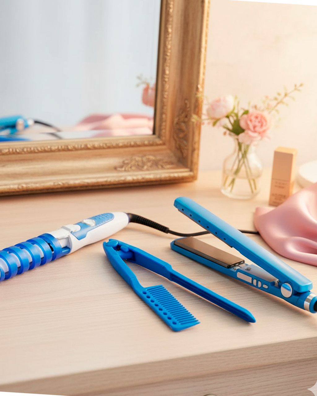 Plancha Profesional Nano Titanium 3 en 1 – Alisadora, Rizador y Cepillo con Calentamiento Cerámico