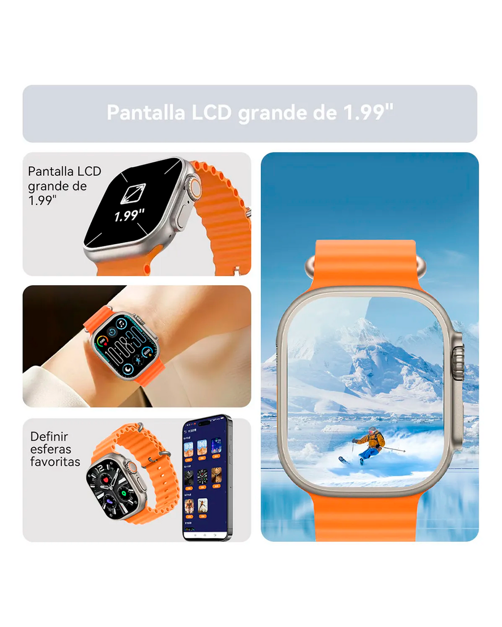 Smartwatch Ultra Series 8 con Bluetooth y Monitoreo de Salud
