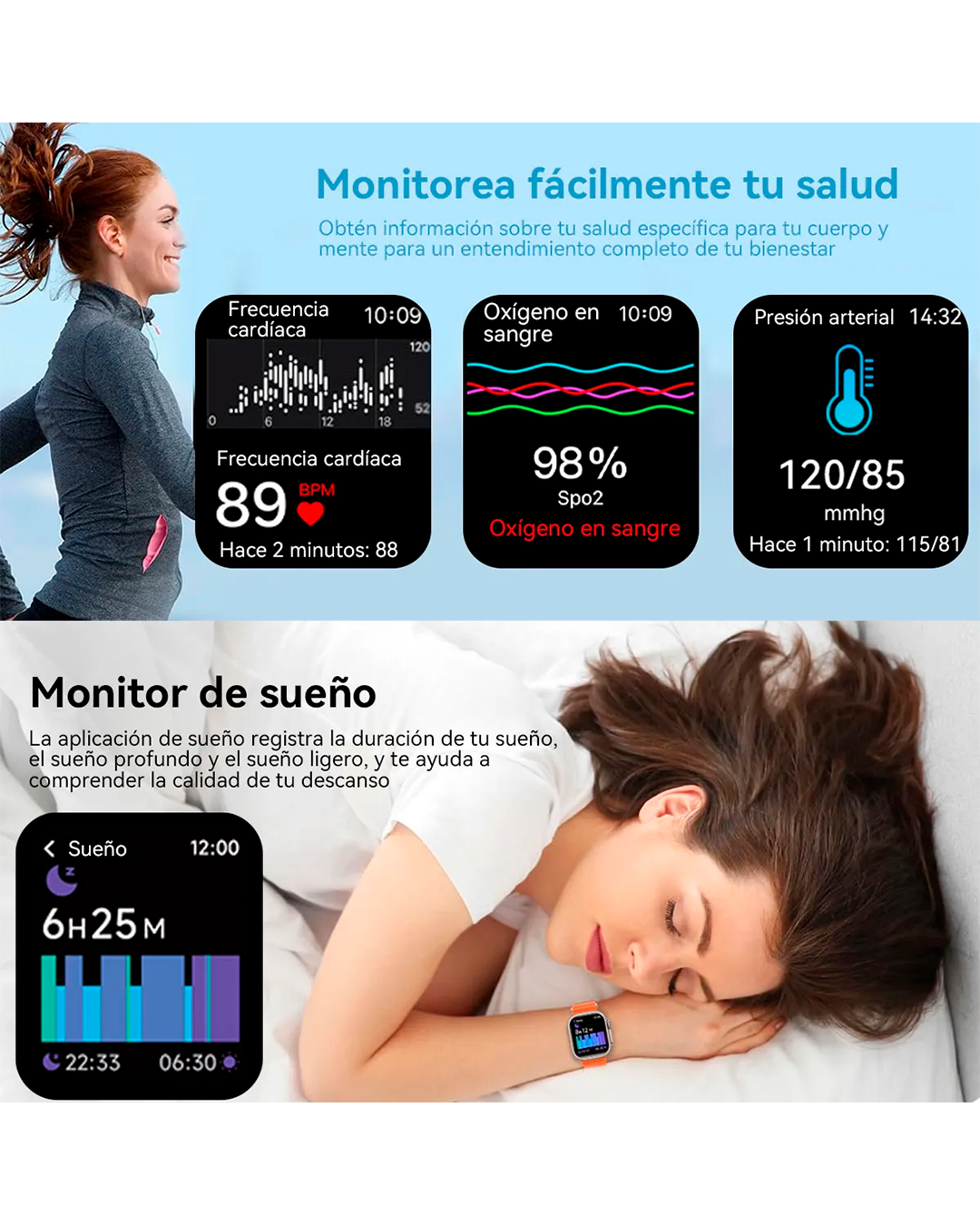 Smartwatch Ultra Series 8 con Bluetooth y Monitoreo de Salud
