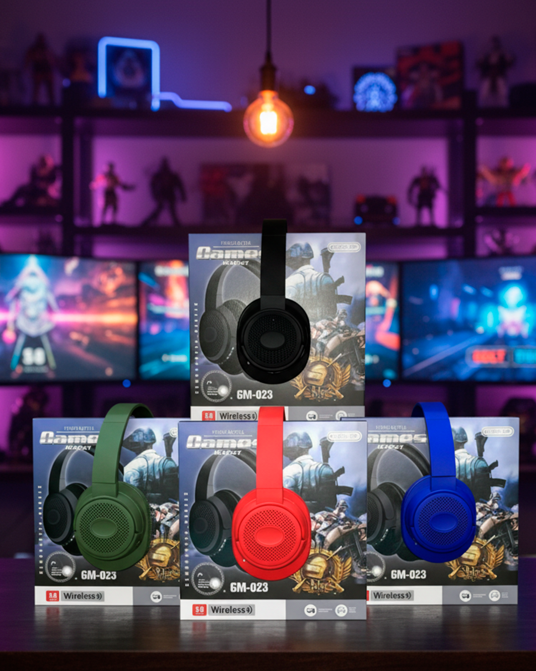 Diadema Gamer GM-023 Inalámbrica con Bluetooth 5.0 y Micrófono Integrado