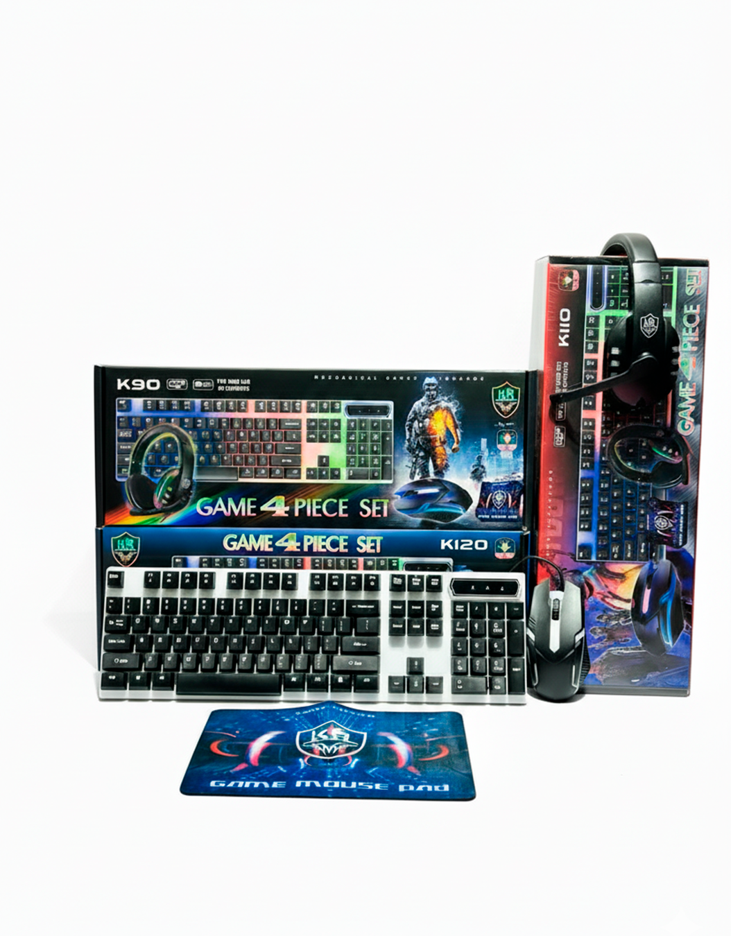 Kit Gamer 4 en 1 HR – Teclado, Mouse, Audífonos y Mouse Pad k90
