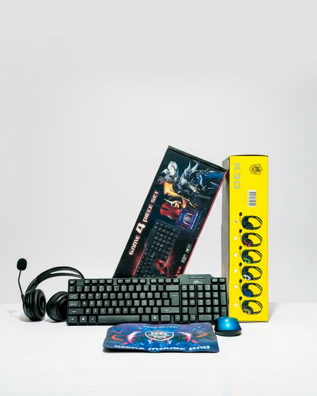 Kit Gamer 4 en 1 HR – Teclado, Mouse, Audífonos y Mouse Pad k30